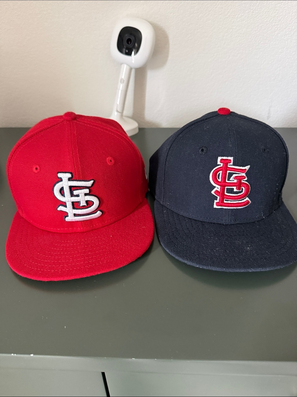 New Era Kids' St. Louis Caps in Red and Navy, sold as a pair